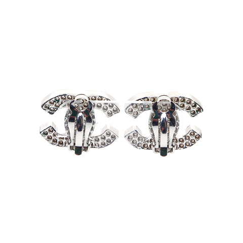 Chanel Coco Mark 03P Earrings Silver WS4727