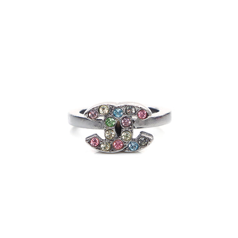 Chanel Coco Mark Rhinestone 05A Ring Multicolor WS4729