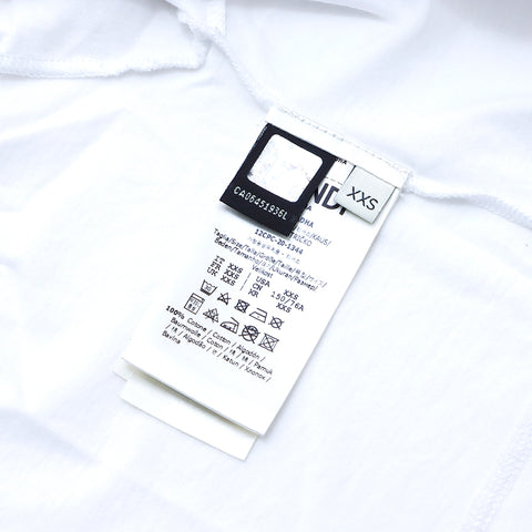 FENDI Zucca Logo Cropped Short Sleeve T-shirt Cotton White WS4743
