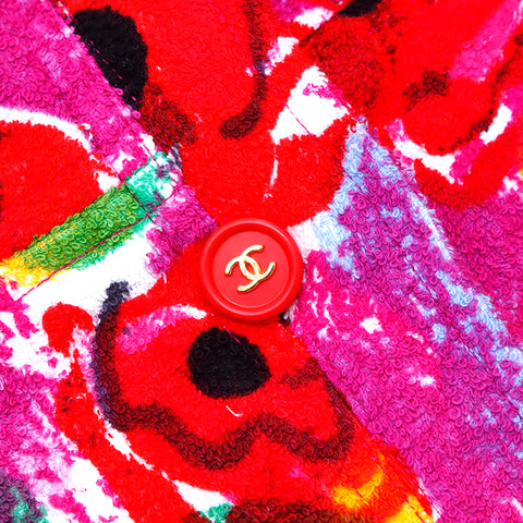 Chanel chanel coco bouton tout-over motif pile sans manche robe multicolore ws4776
