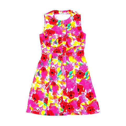 Chanel chanel coco bouton tout-over motif pile sans manche robe multicolore ws4776