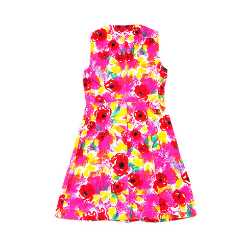 Chanel chanel coco bouton tout-over motif pile sans manche robe multicolore ws4776