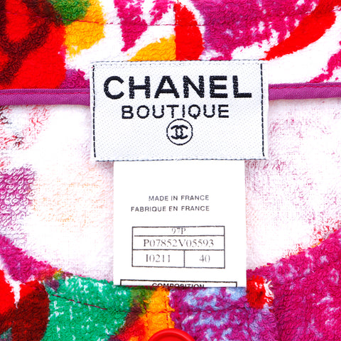 Chanel chanel coco bouton tout-over motif pile sans manche robe multicolore ws4776