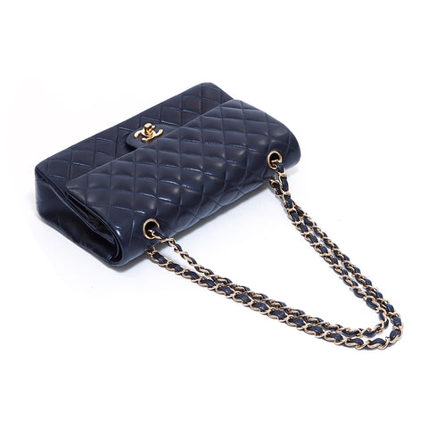 シャネル CHANEL ダブルフラップ マトラッセ ショルダーバッグ レザー ブラック WS4789