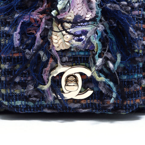 CHANEL Tweed ChainShoulder Shoulder Bag wool multicolor WS4802