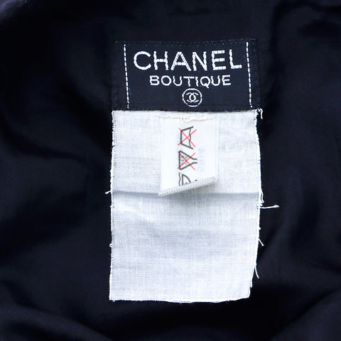 シャネル CHANEL ココマークボタン 1990年 セットアップ VINTAGE 中古 定番 シルク ブラック WS4815