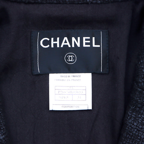 シャネル CHANEL サイズ34 2005年 ジャケット VINTAGE 中古 定番 コットン ブラック WS4823