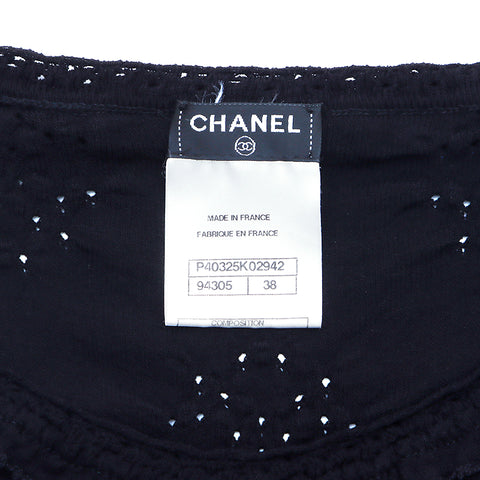 CHANEL size 38 2000 one piece VINTAGE Used Standard Rayon black WS4824