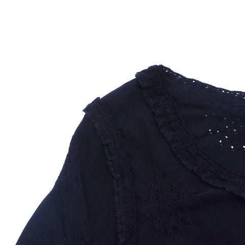 CHANEL size 38 2000 one piece VINTAGE Used Standard Rayon black WS4824
