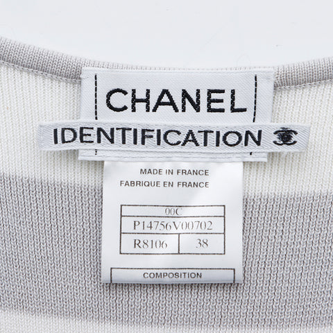 CHANEL Border Size:38 Tank top cotton gray WS4830