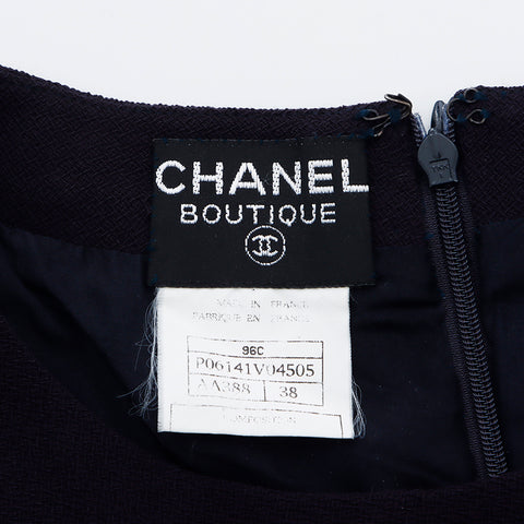 シャネル CHANEL ノースリーブ ワンピース VINTAGE 中古 定番 ウール ブラック WS4841