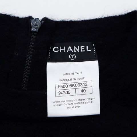 シャネル CHANEL ドット パール 長袖 ワンピース VINTAGE 中古 定番 ブラック WS4845