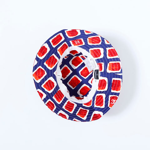 Chanel coco mark vintage usé classique coton rouge x bleu ws4846