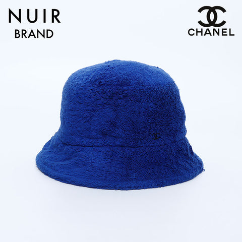 シャネル CHANEL パイル地 ハット VINTAGE 中古 定番 ブルー WS4847