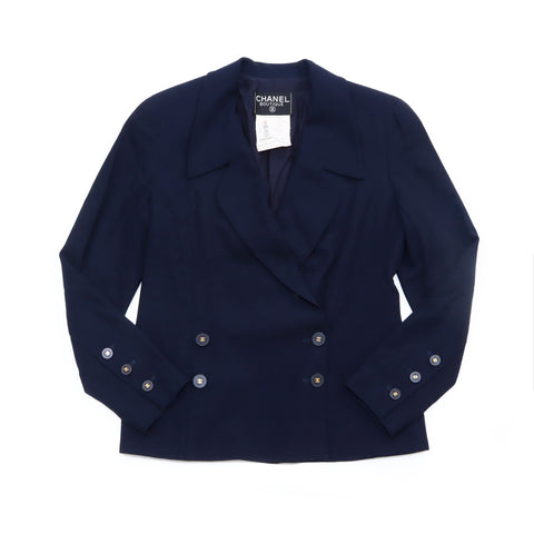 Chanel double taille: 40 veste vintage utilisée Classic Navy WS4869