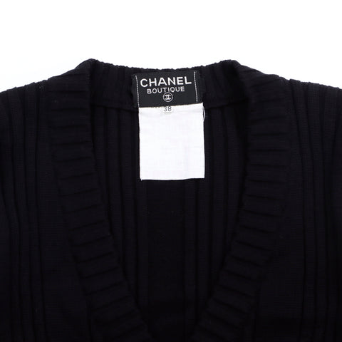 シャネル CHANEL ココマーク　ボタン ニットSize:38 ワンピース VINTAGE 中古 定番 ブラック WS4870