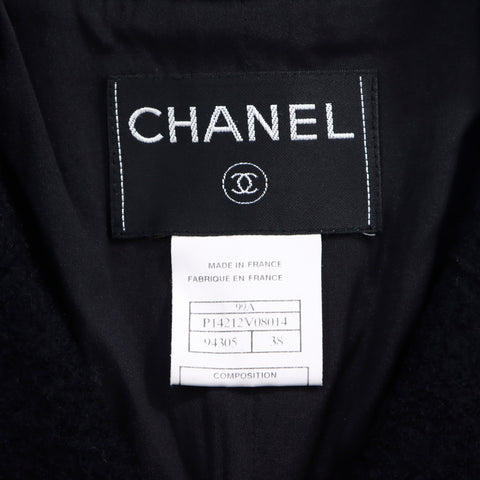 シャネル CHANEL ツイードシンプルSize:38 ジャケット VINTAGE 中古 定番 ブラック WS4873