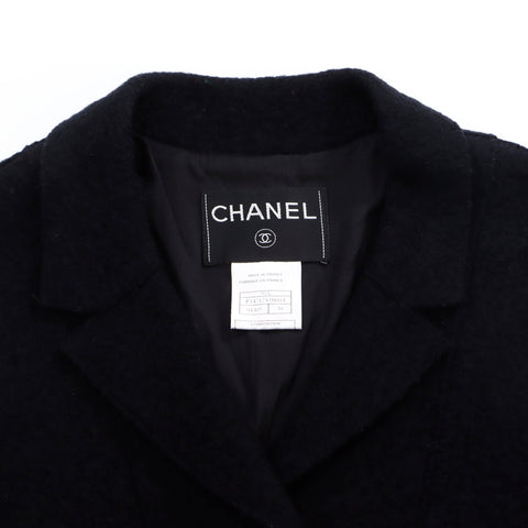 シャネル CHANEL ツイードシンプルSize:38 ジャケット VINTAGE 中古 定番 ブラック WS4873