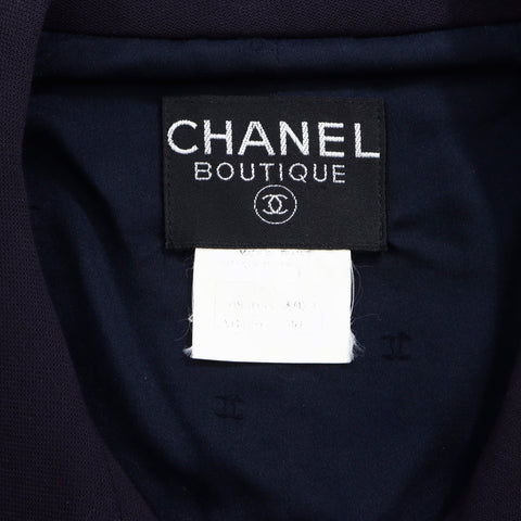 Chanel Gripore纽扣裙子的设置尺寸：40西装老式二手经典黑色WS4874