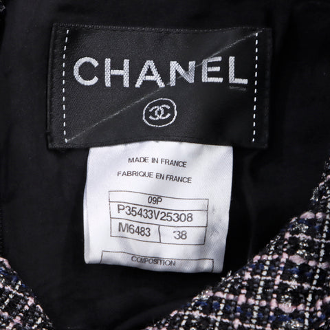 香奈儿香奈儿（Chanel Chanel）花呢短袖丝带尺寸：38连衣裙二手经典海军粉红色WS4879