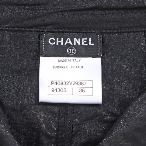 シャネル CHANEL シンプル　マウンテン　コート　Size:36 コート VINTAGE 中古 定番 ブラック シルバー WS4880