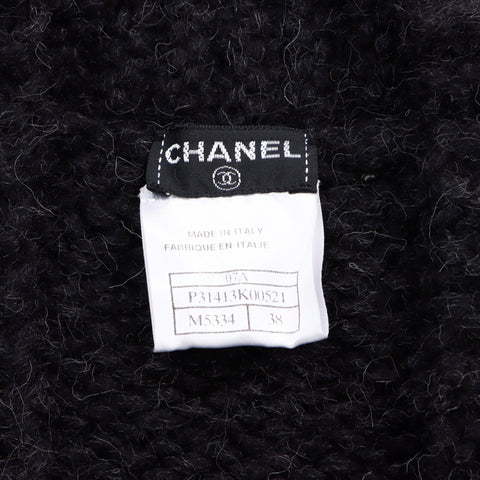 シャネル CHANEL レース　切り替え アルパカSize:38　2007年製 カーディガン VINTAGE 中古 定番 グレー WS4885