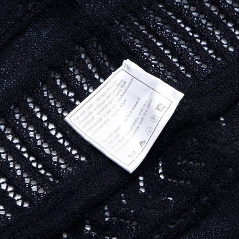 CHANEL Lace switching Alpaca Size: 38 Made in 2007 cardigan VINTAGE Used Standard gray WS4885