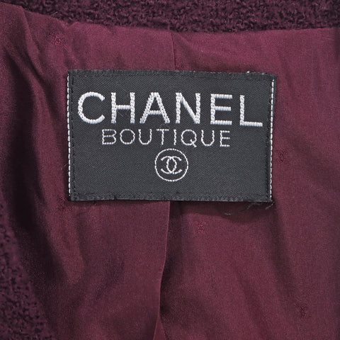 シャネル CHANEL ココマーク ツイードSize:38 1990s コート VINTAGE 中古 定番 パープル WS4886