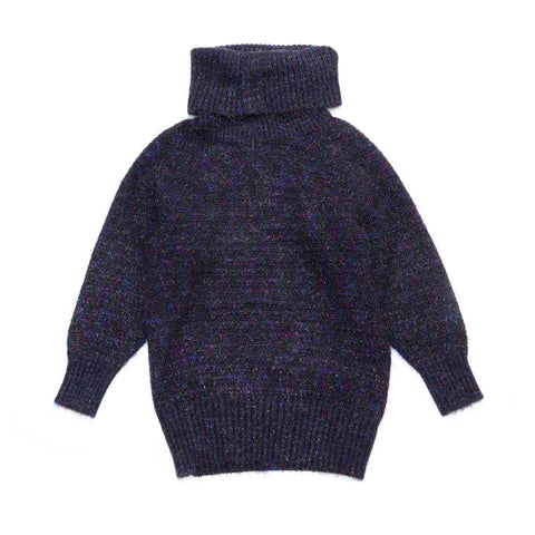 CHANEL Oversized pullover Size:38 2000s one piece VINTAGE Used Standard Navy multi-color WS4887