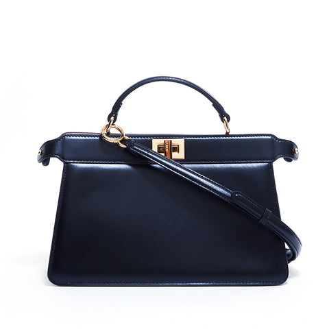 Fendi Peaker Boo 2way肩带皮革黑色WS4935