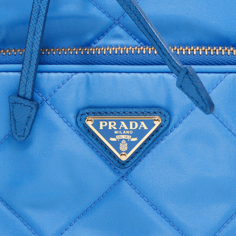 プラダ PRADA ロゴ 巾着 ショルダーバッグ ナイロン ブルー WS4937