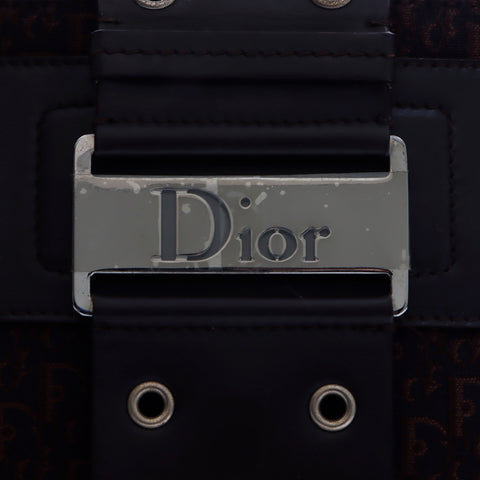 クリスチャンディオール Christian Dior キャンバス ミニボストン ハンドバッグ ブラウン WS4977