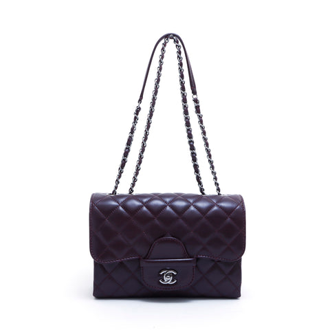 シャネル CHANEL 19番台 マトラッセ チェーン ショルダーバッグ ワインレッド WS5012