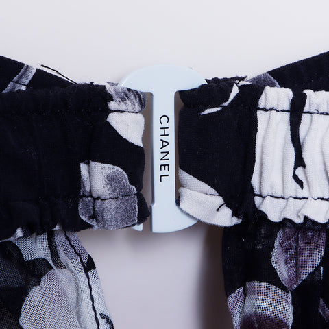 Chanel chanel tunique floral 04s camisole noir x blanc ws5018