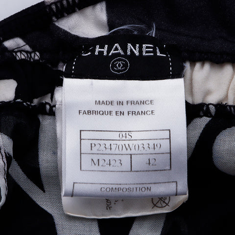 Chanel chanel tunique floral 04s camisole noir x blanc ws5018