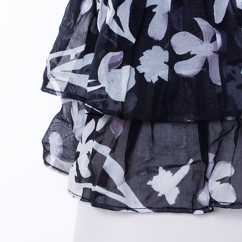 Chanel chanel tunique floral 04s camisole noir x blanc ws5018