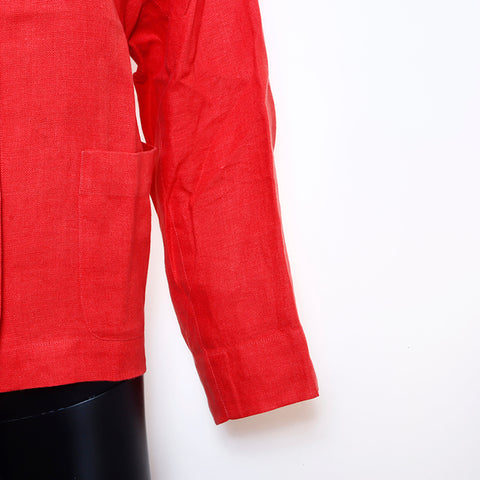 CHANEL COCO Button 96P 40 1996 Long sleeve shirt linen Orange WS5035