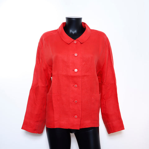 Chanel Coco Bouton Linelle de chemise à manches longues Orange WS5035