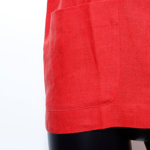 Chanel Coco Button Long Sleeve Shirt Linen Orange WS5035