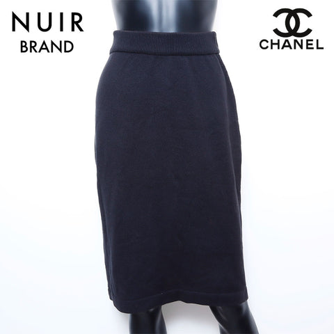 Chanel CHANEL Skirt Cotton Black WS5036