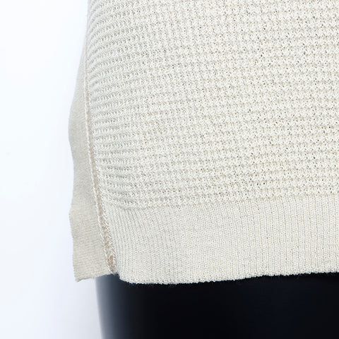 Chanel Coco Button Cardigan Cotton Beige WS5043