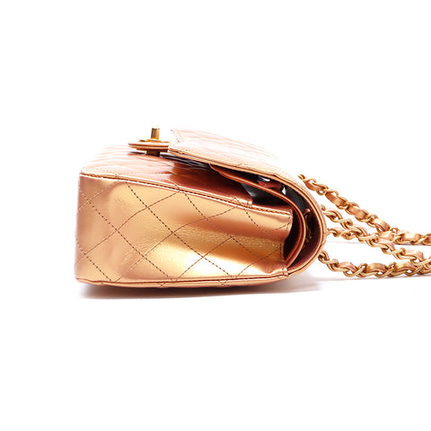 Chanel Double Flap Timeless Shoulder Bag Gold WS5059