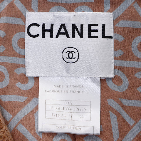 Chanel P16646 00A 2000 Size:34 Jacket Cashmere Brown WS5075