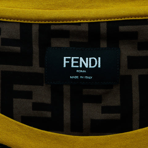 フェンディ FENDI ズッカ 半袖Ｔシャツ ブラック×ブラウン WS5078