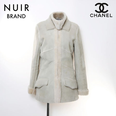 シャネル CHANEL リネン ジャケット&ワンピース セットアップ グレー WS5096