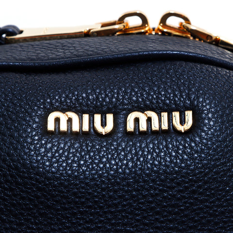 ミュウ ミュウ Miu Miu レザー ハンドバッグ ブラック WS5103