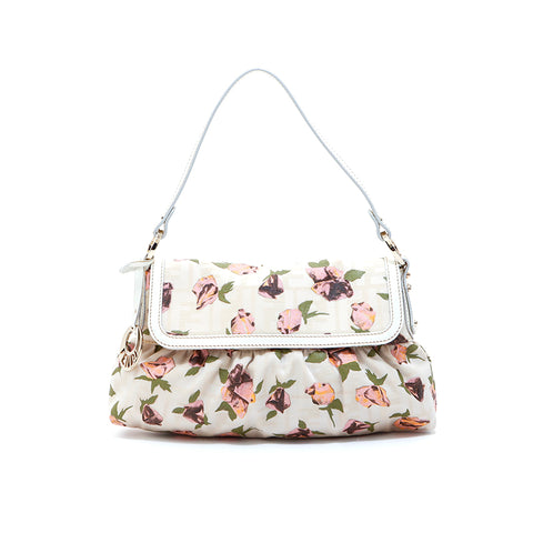 フェンディ FENDI キャンバス マンマバケット ハンドバッグ ベージュ WS5105