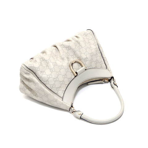 グッチ GUCCI レザー アビー ハンドバッグ ベージュ WS5106