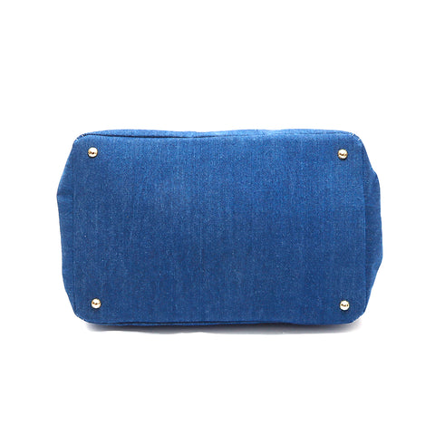 Prada Denim 2-Wege-Einkaufstasche Blau WS5113