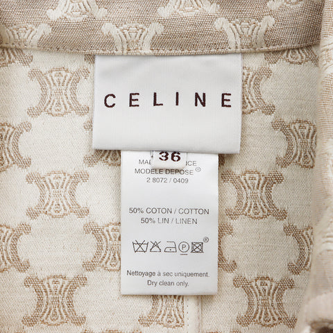 セリーヌ CELINE Size:36　総柄 コート ベージュ WS5130